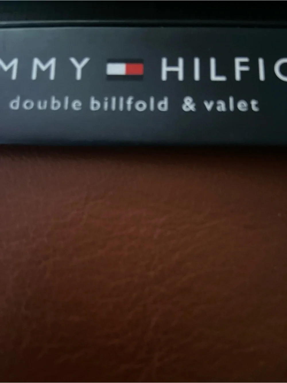 Tommy Hilfiger Brown Leather Double Billfold Wallet